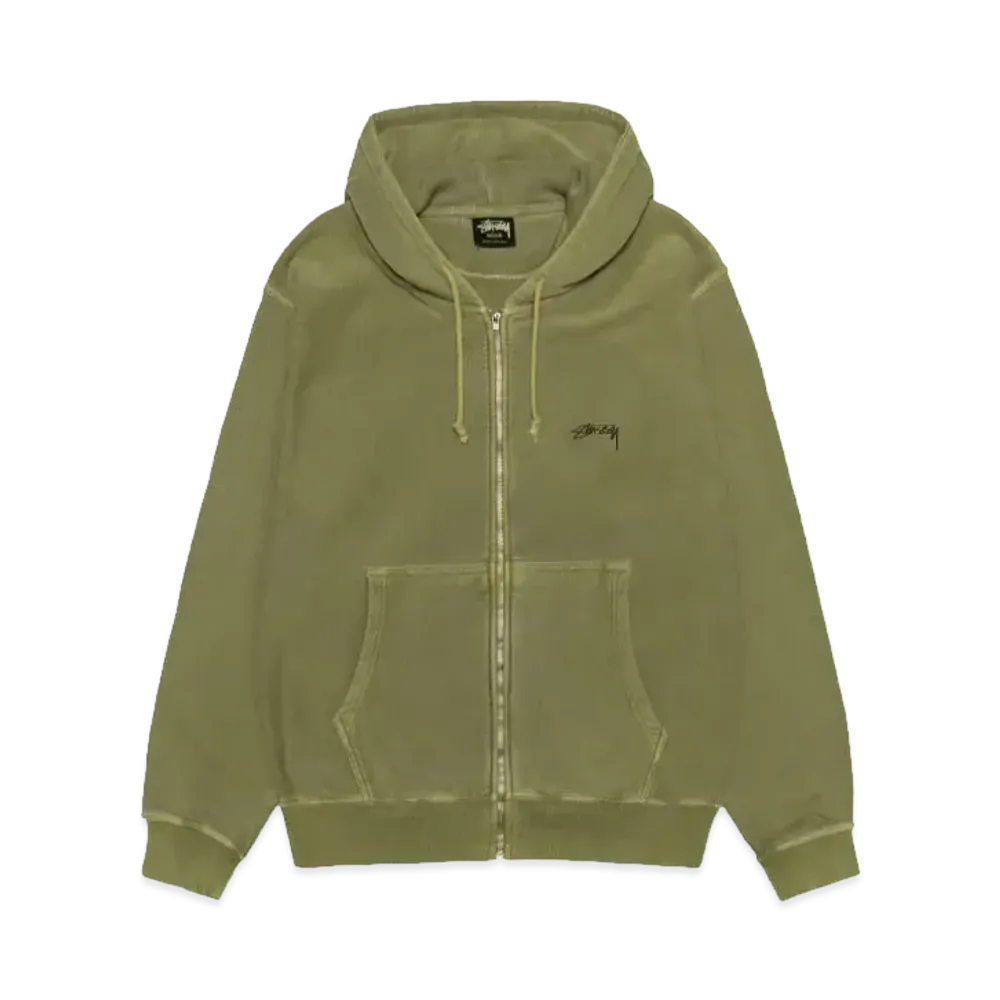 Stussy Smooth Stock Zip Hoodie Pigment Dyed "Olive"