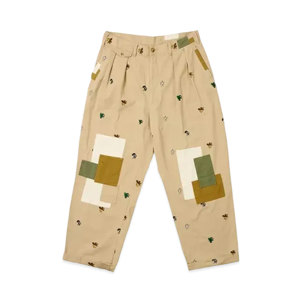 PALACE x BEAMS Plus Pleated Trousers Twill "Beige"