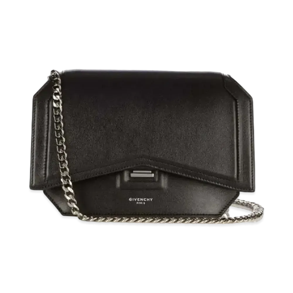 GIVENCHY Bowcut Leather Chain Shoulder Bag "Black"