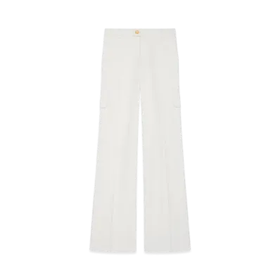 CELINE Women's Cargo Pants in Cotton Gabardine "Off White"