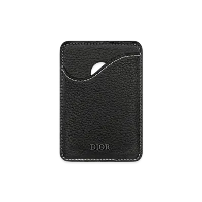 Dior Saddle Magnetic Card Holder Grained Calfskin "Black"