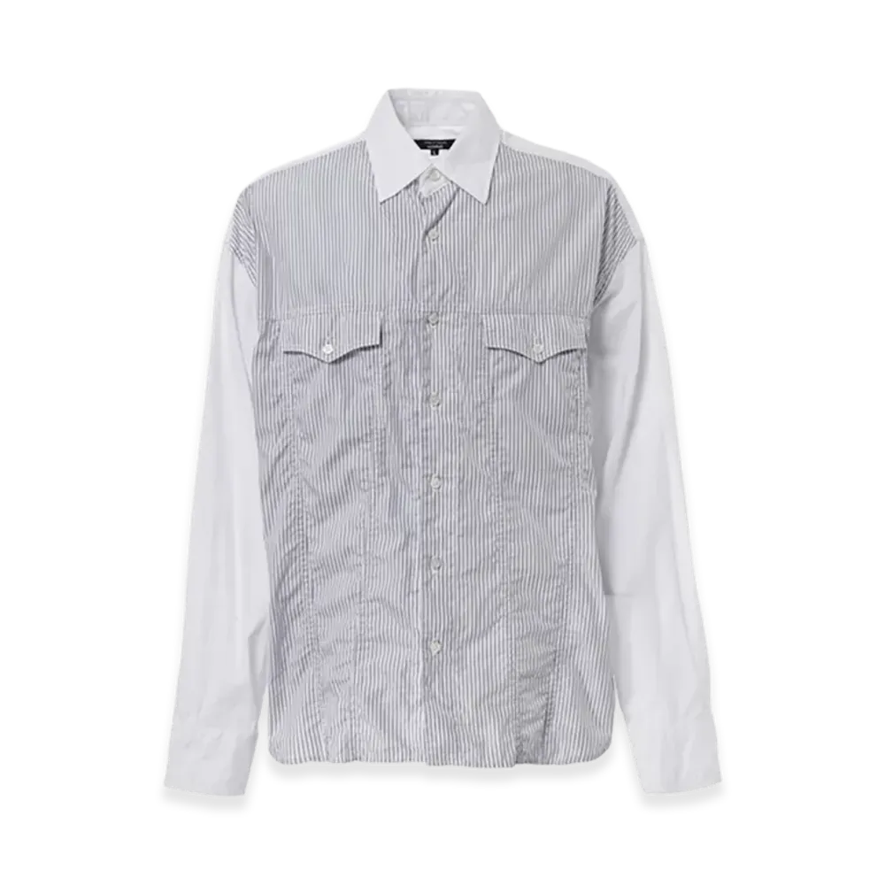COMME des GARCONS HOMME Cotton Trucker Type Stripe Shirts "White"