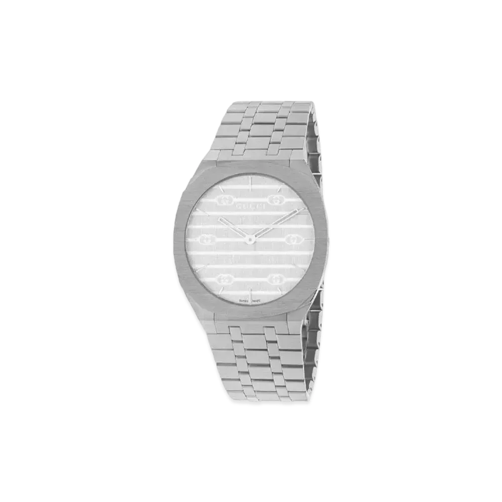 GUCCI 25H Quartz Steal Watch 34mm "Silver"