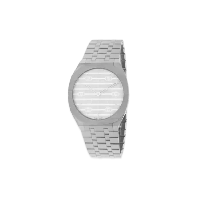 GUCCI 25H Quartz Steal Watch 34mm "Silver"