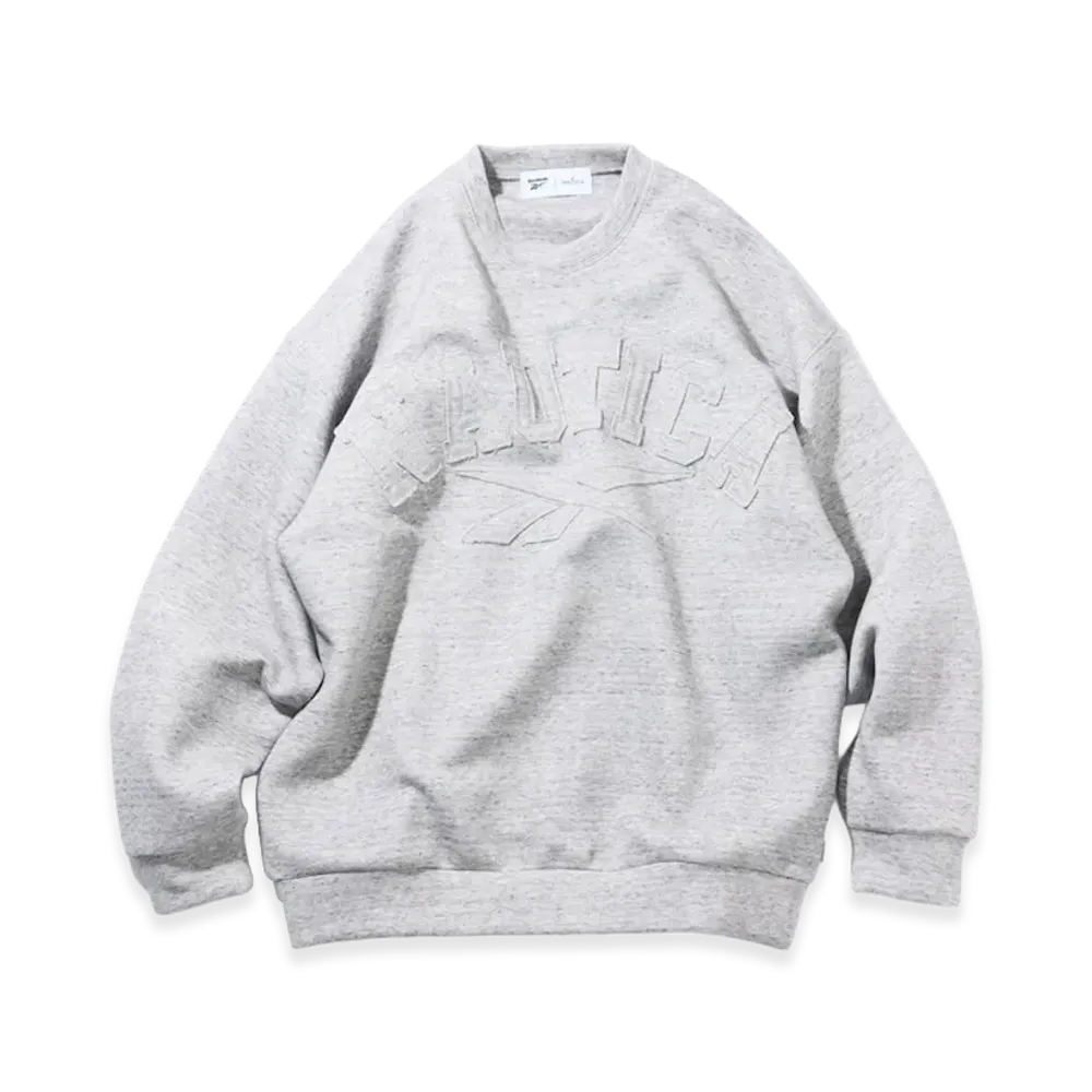 Reebok x NAUTICA Arch Logo Cardboard Knit Crewneck Sweatshirt "Chacoal Grey"