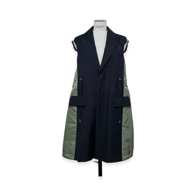 sacai Suiting Vest "Navy/Khaki"