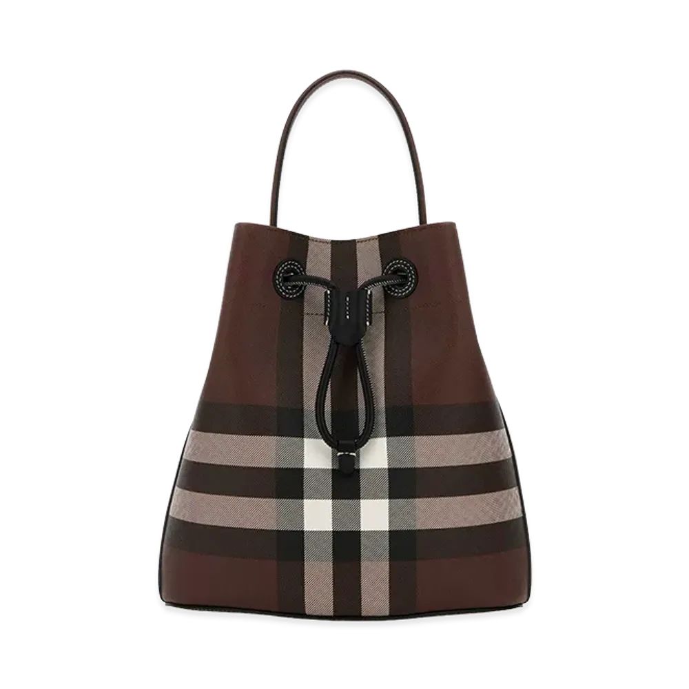 Burberry Women's Printed Canvas Check Bucket Bag "Checked"