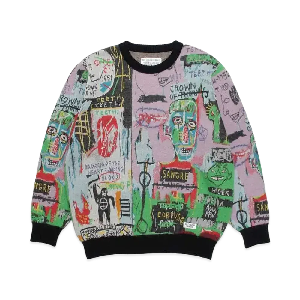WACKO MARIA Jean-Michel Basquiat / Mohair Knit Jacquard Sweater #1 "One"