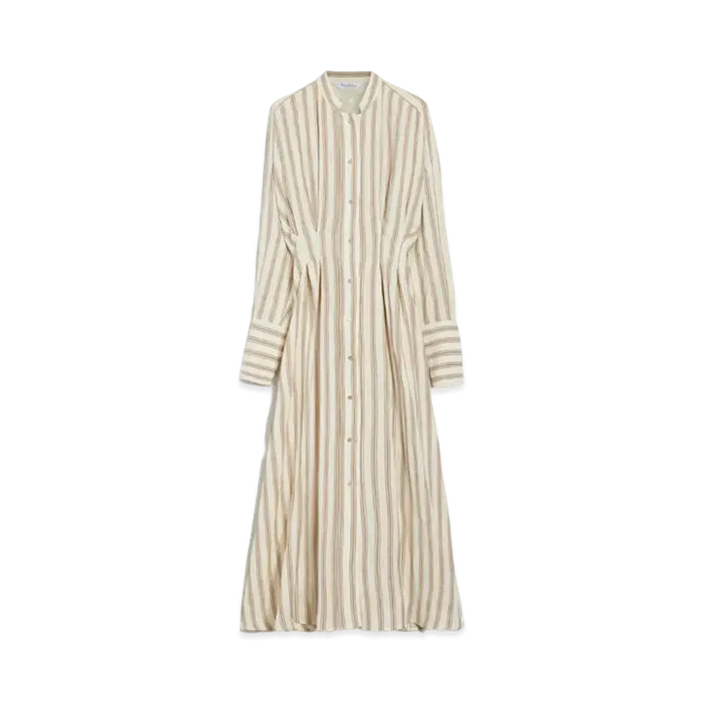 Max Mara Yore Pure Linen Long Dress "White"