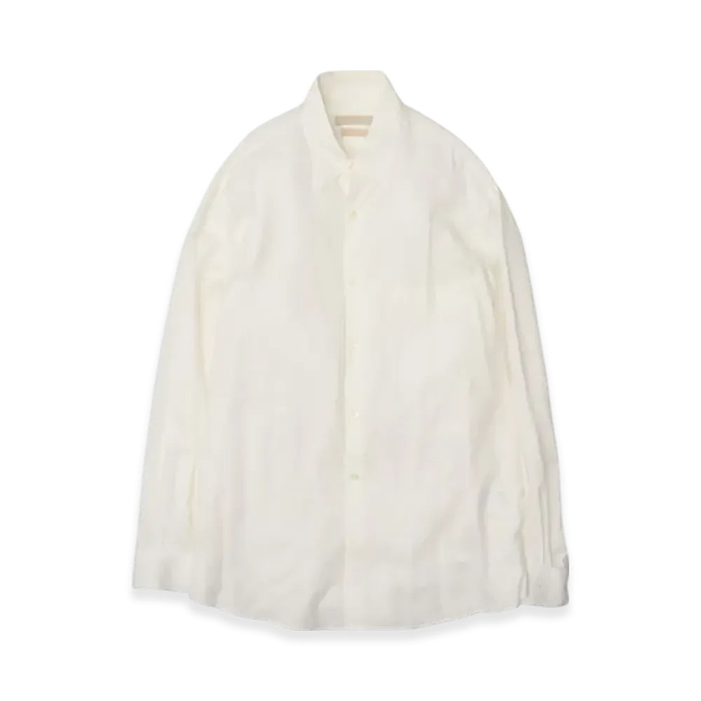 YOKE Cotton Silk Twill Shirt "White"