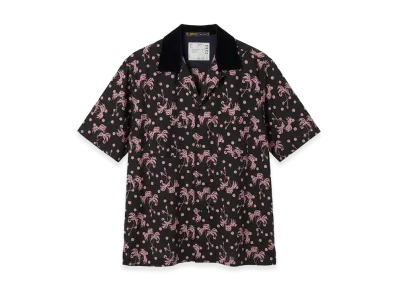 sacai × SUN SURF Aloha Shirt "Black/Pink"