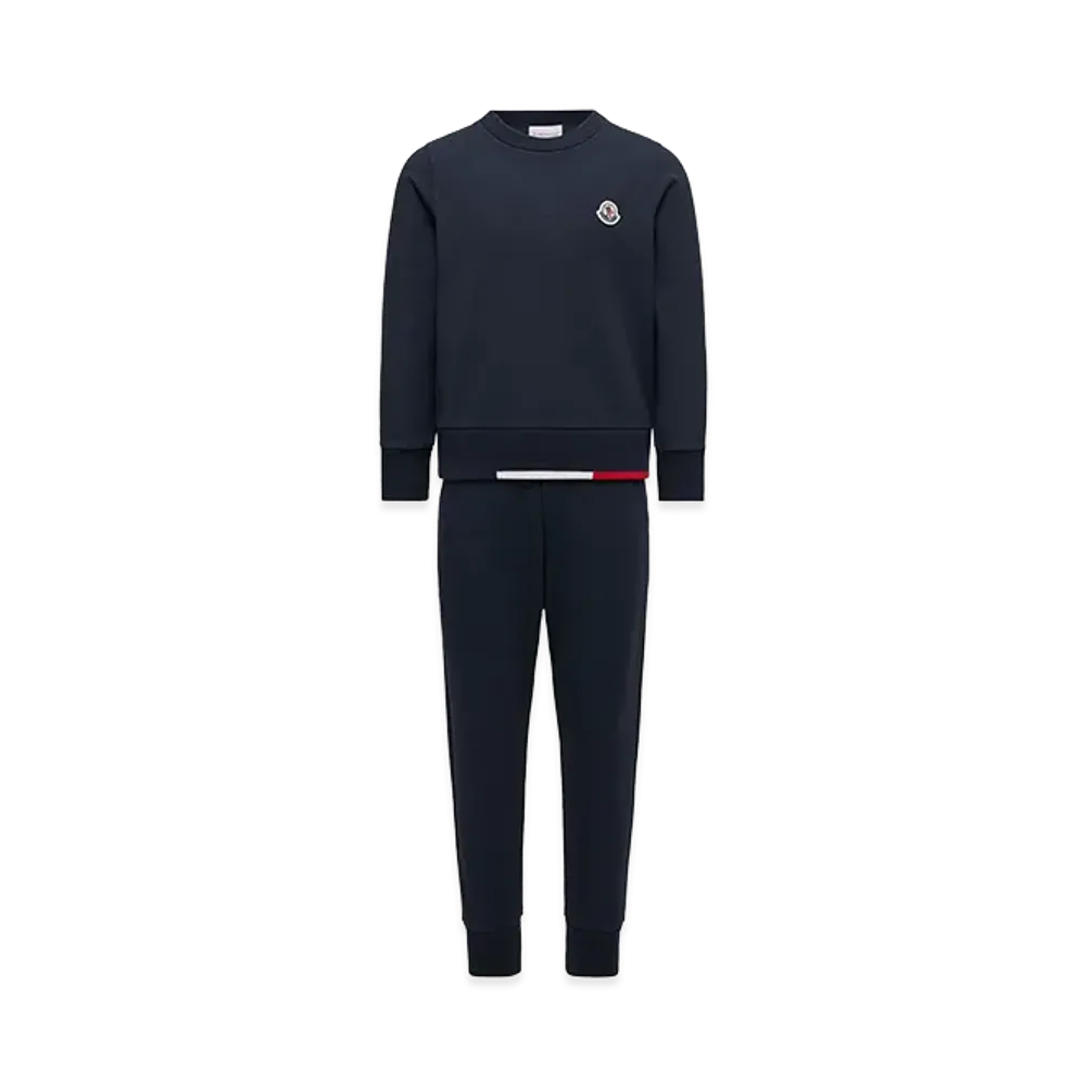 MONCLER Kids Tricolor Hem Sweatshirt And Joggers "Dark Blue"