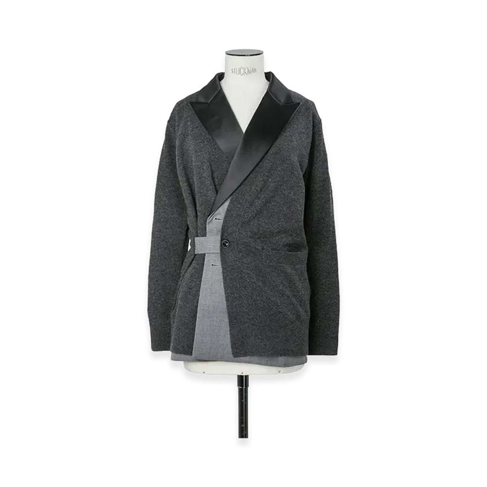 sacai Women's Suiting x Wool Knit Cardigan "Gray"