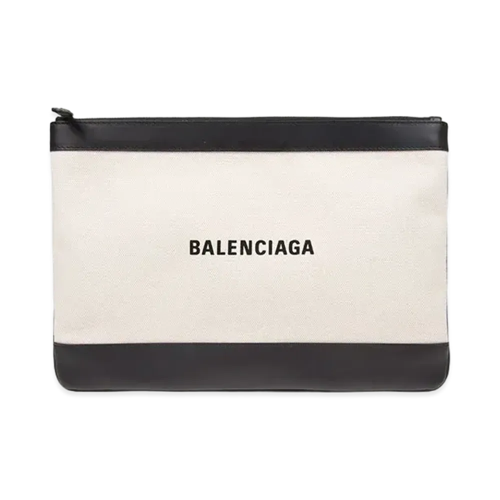 BALENCIAGA Canvas Clutch Bag "White"