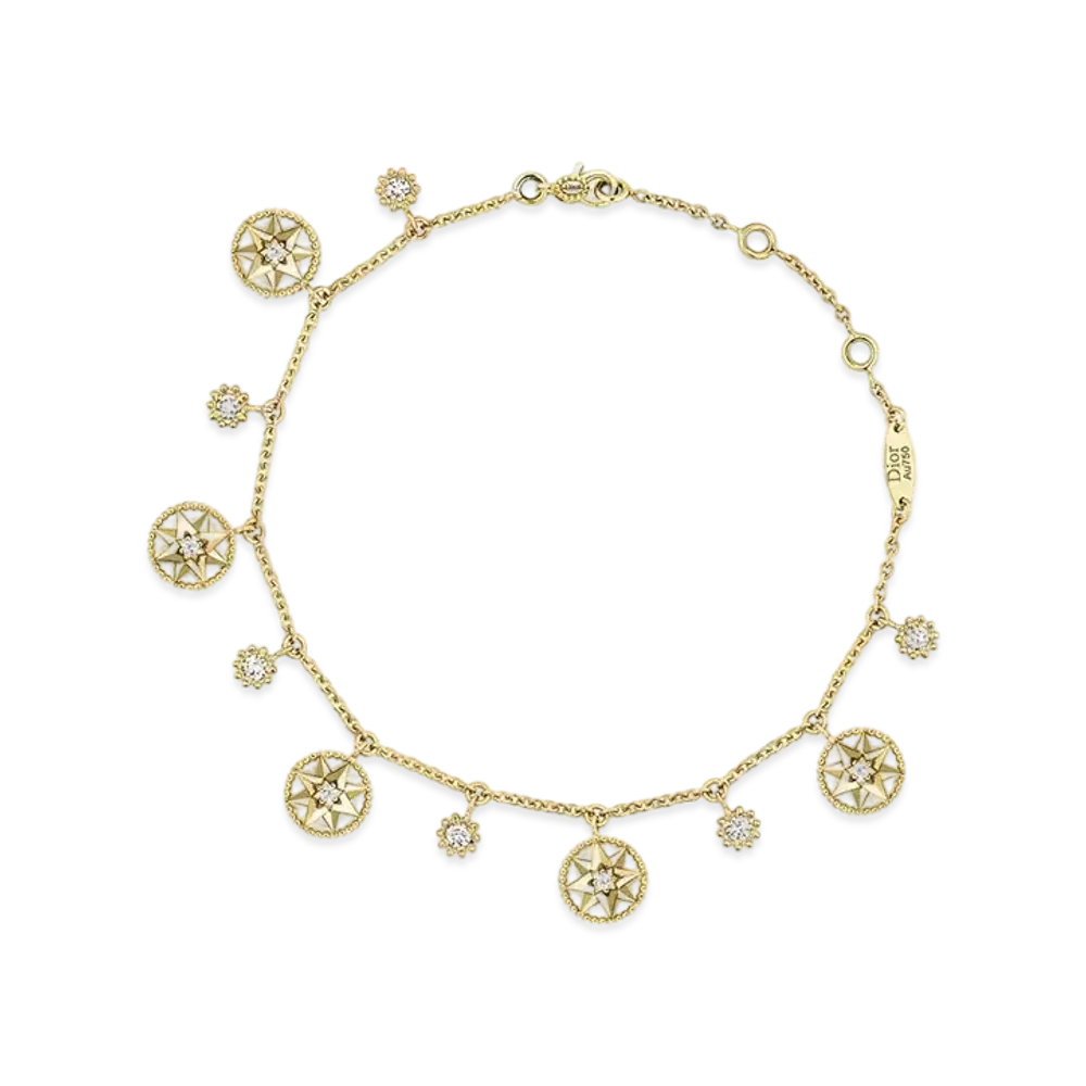 Dior Rose Des Vents Bracelet Diamonds and Mother-of-Pearl "Yellow Gold"