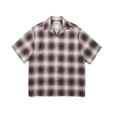 WACKO MARIA Check Open Collar Shirt "Purple"
