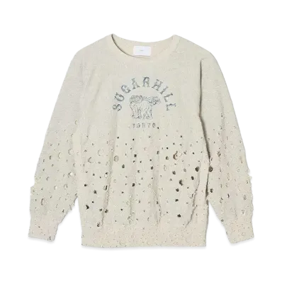 SUGARHILL CRUSHED SWEATSHIRT "HEATHER GRAY"