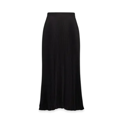 PRADA Women's Jacquard Crepe De Chine Midi Skirt "Black"