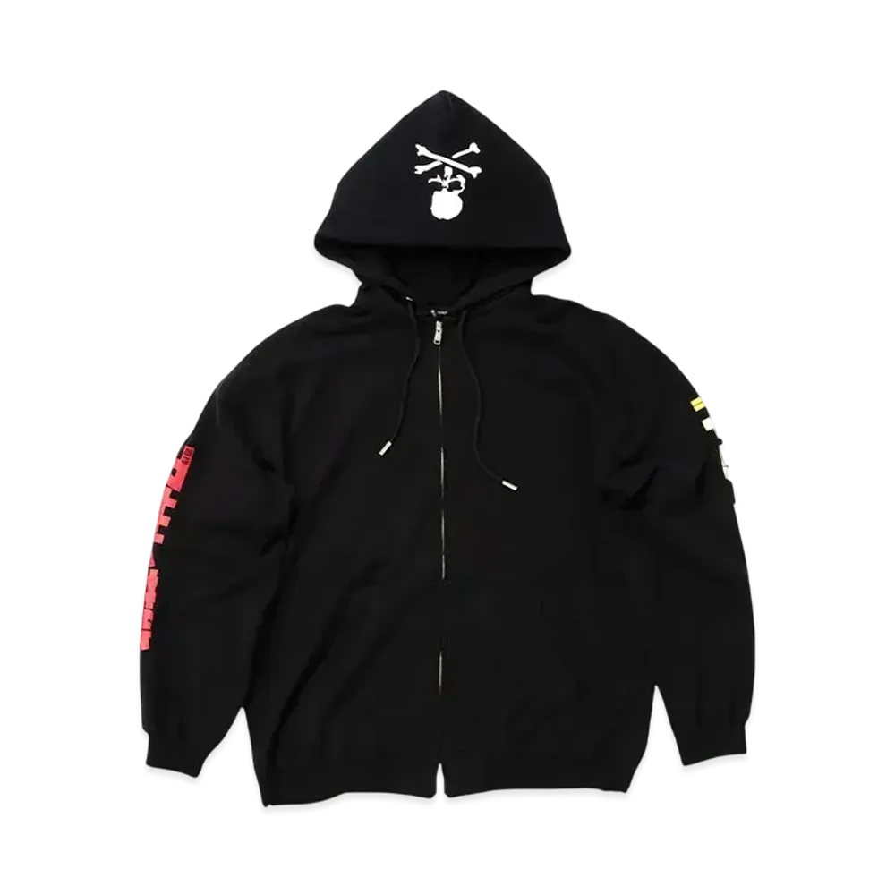 アサヒ芸能 x MASTERMIND /ZIP HOODIE "BLACK"