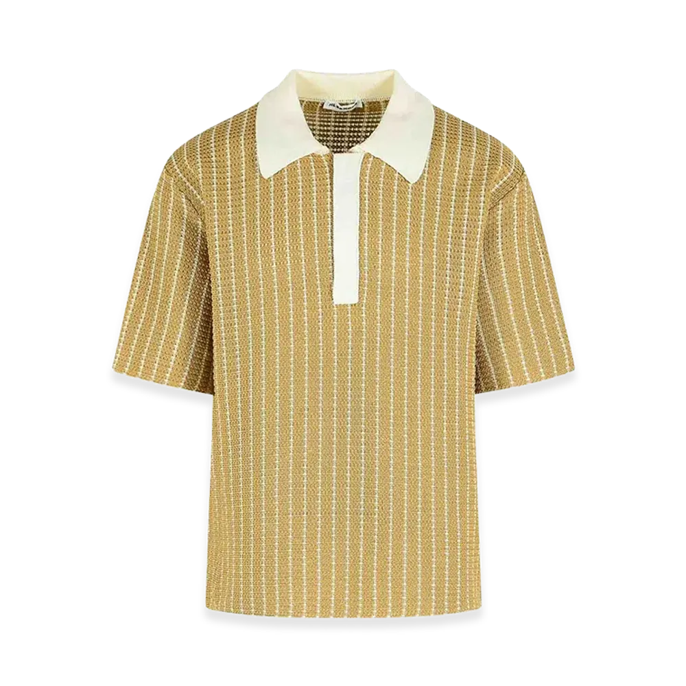 Jil Sander Cotton Knit Polo Shirt "Beige"