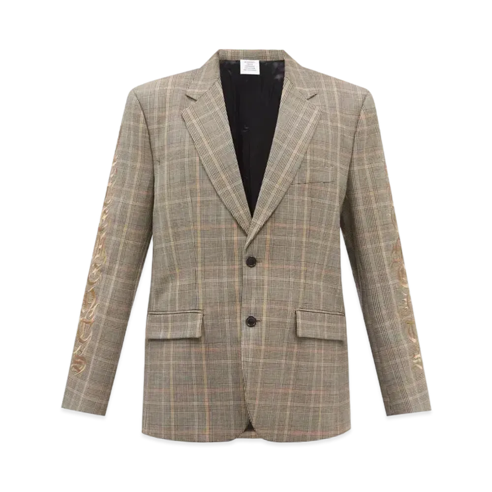 VETEMENTS Check Twill Suit Jacket "Tan"