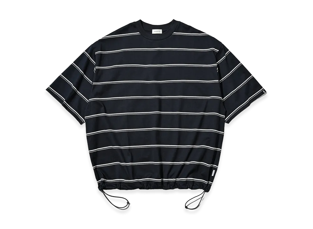 CLESSTE Thick Thin Stripe S/S T-Shirt With Drawstrings "Navy"