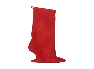 Rick Owens Women's SS26 Cantilever 8 Sharp Flared Suede Leather "Carnelian"