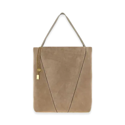 Chloe Women's Dove Suede Chloa Spin Shopping Bag "Dove Gray"