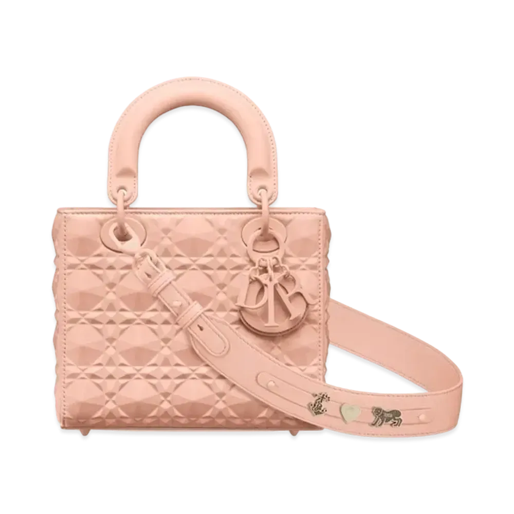 Dior Small Lady Bag My ABCDior Cannage Calfskin Diamond Motif "Rose Des Vents"