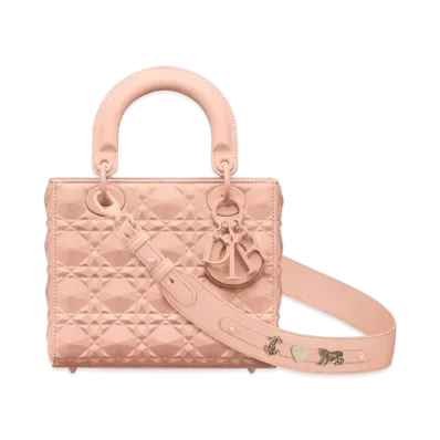Dior Small Lady Bag My ABCDior Cannage Calfskin Diamond Motif "Rose Des Vents"