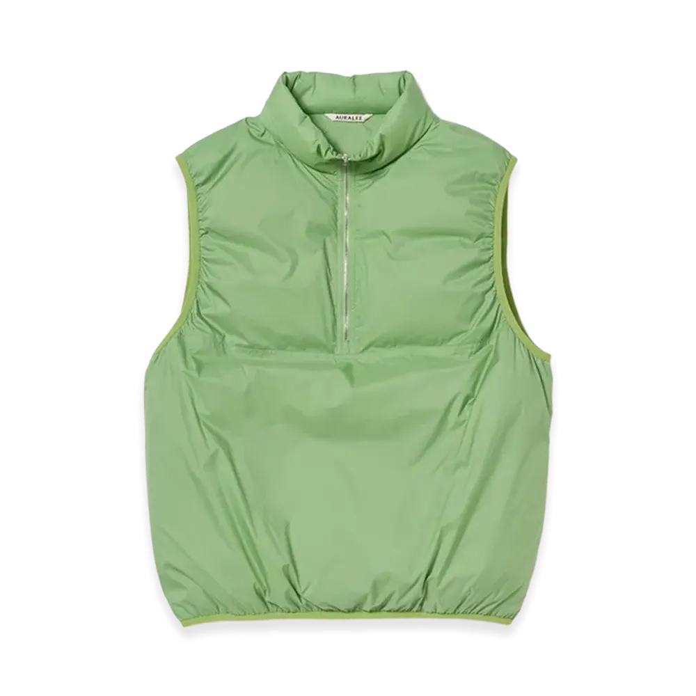 AURALEE Super Light Nylon Ripstop Down P/O Vest "Light Green"