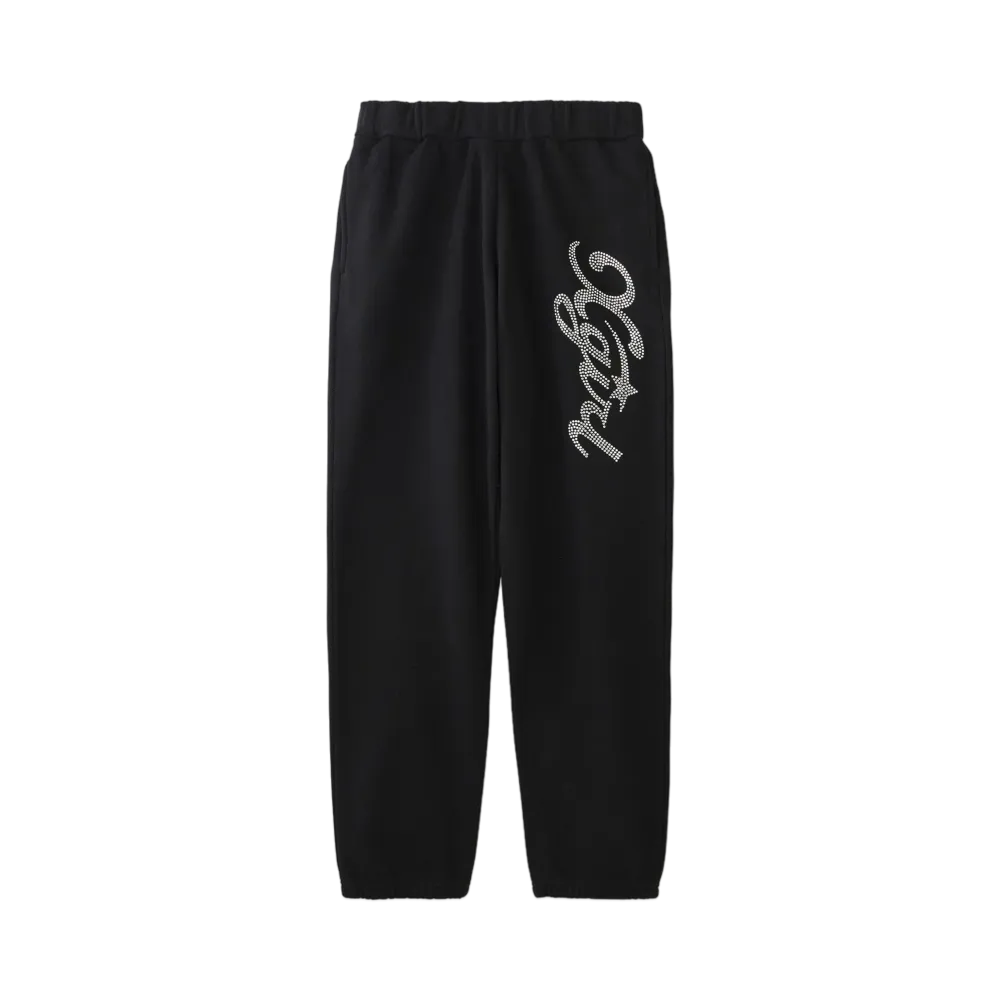 X-Girl Rhinestone X-Girl Star Cursive Logo Sweat Pants "Black"