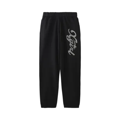 X-Girl Rhinestone X-Girl Star Cursive Logo Sweat Pants "Black"