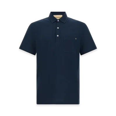 Valentino Garavani V Gold Polo Shirt "Blue"
