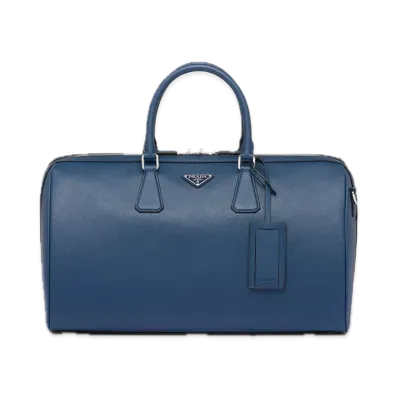 PRADA Saffiano Leather Travel Bag "Bright Blue"