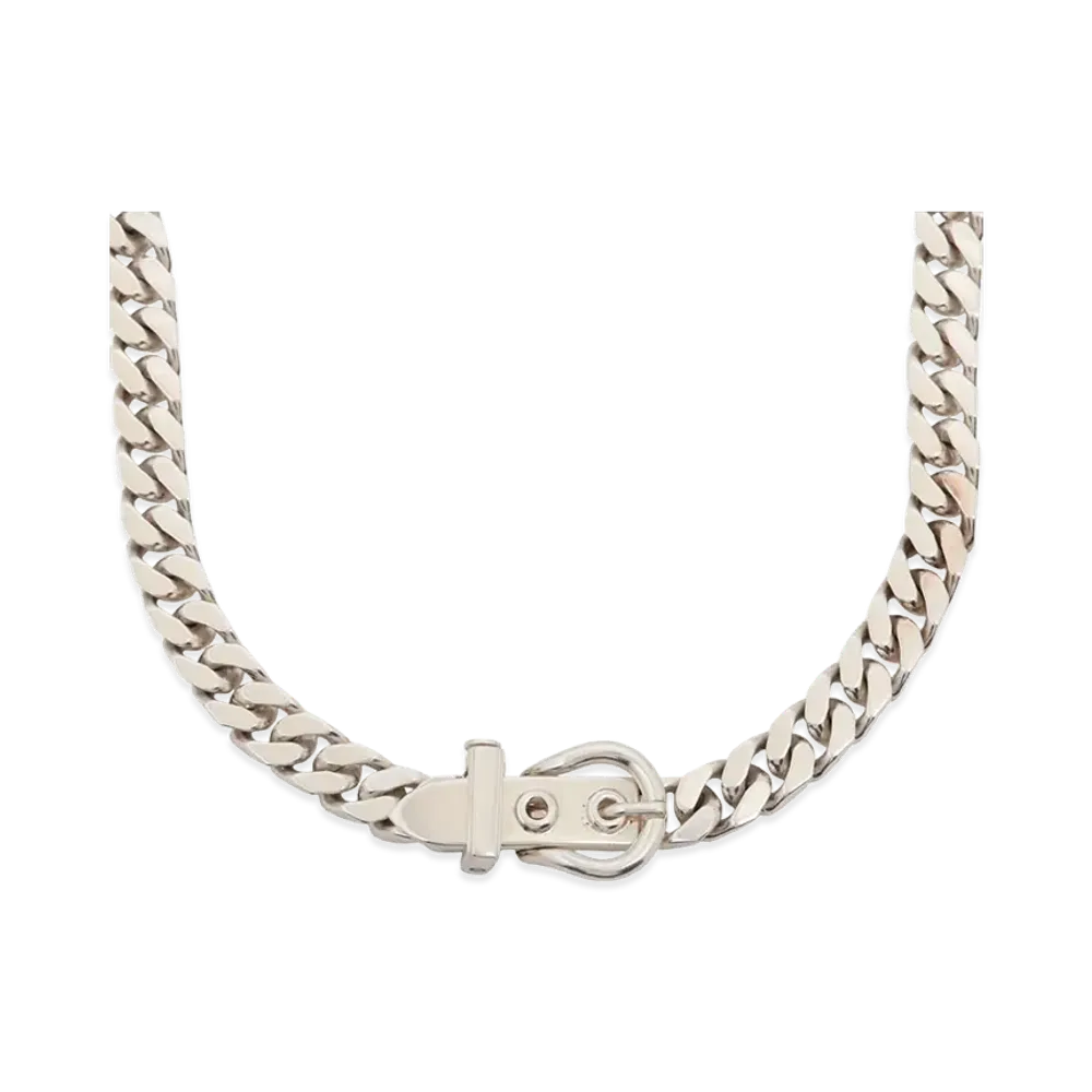 Hermes Boucle Sellier Necklace "Silver"
