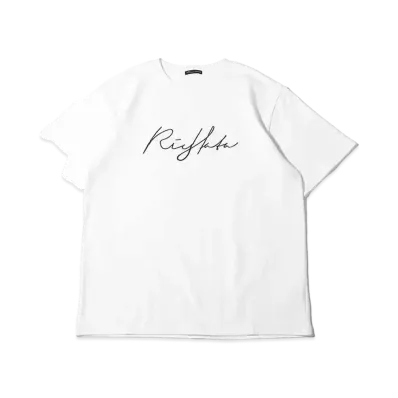 atmos pink x Riehata Logo Embroidery Big T-Shirt "White"