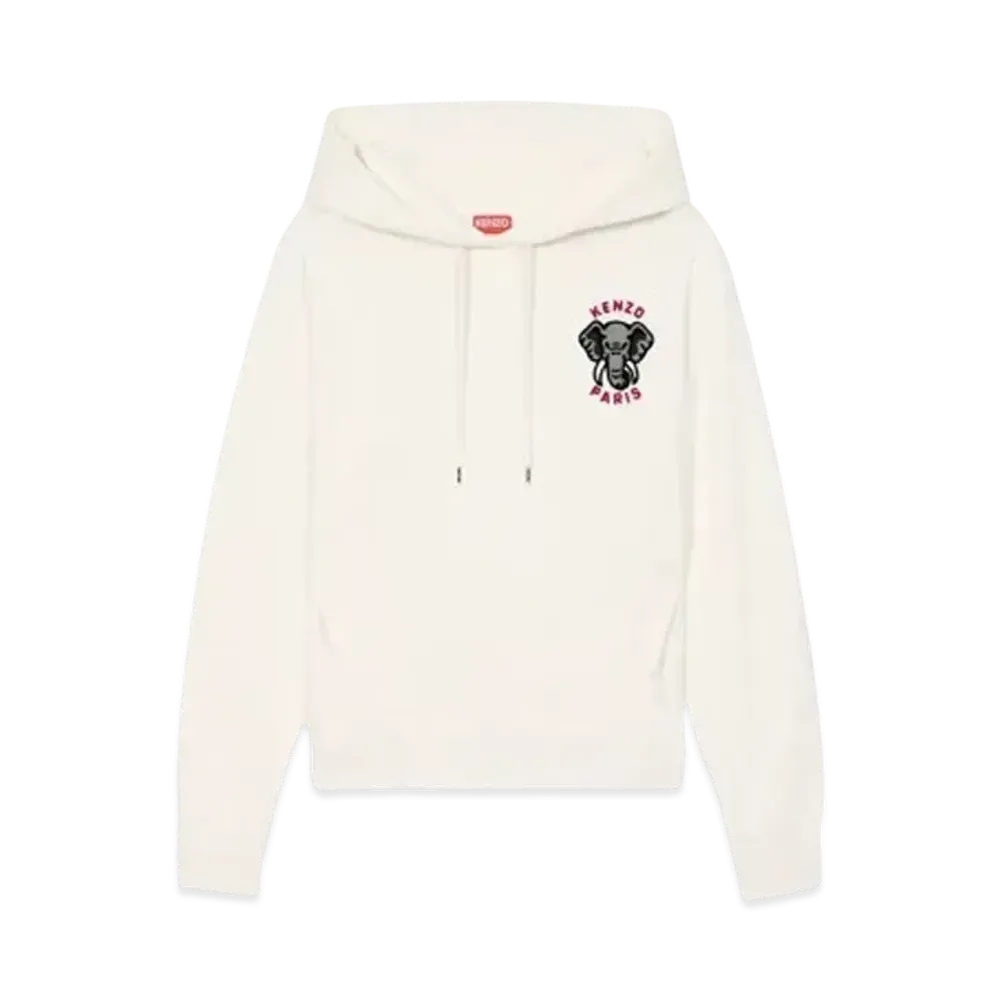 KENZO 'ELEPHANT' Embroidered Sweat "Off White"