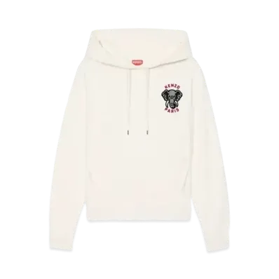 KENZO 'ELEPHANT' Embroidered Sweat "Off White"