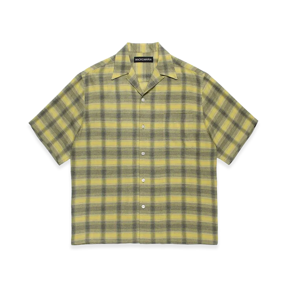 WACKO MARIA Ombre Check Open Collar Shirt "Yellow"