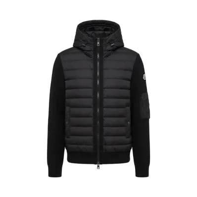 Moncler Knit Panelled Down Jacket "Navy"