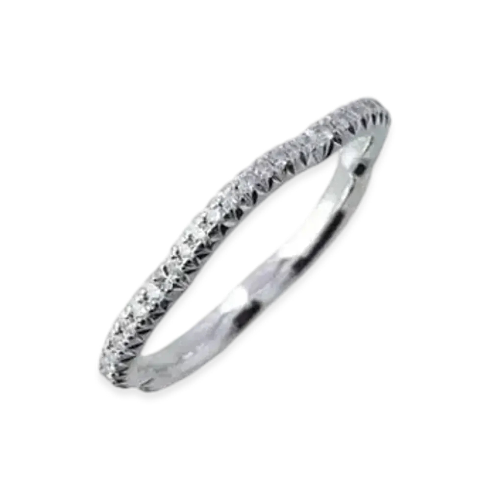 CHANEL Diamond Camelia Full Eternity Ring 18K "White Gold"