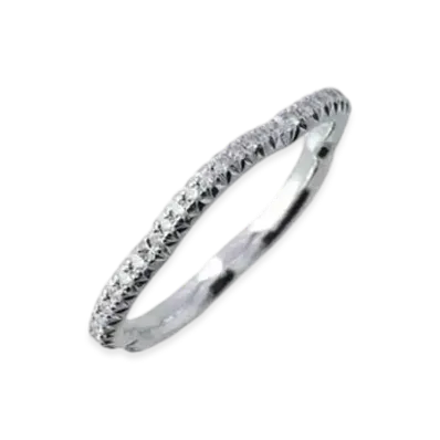 CHANEL Diamond Camelia Full Eternity Ring 18K "White Gold"