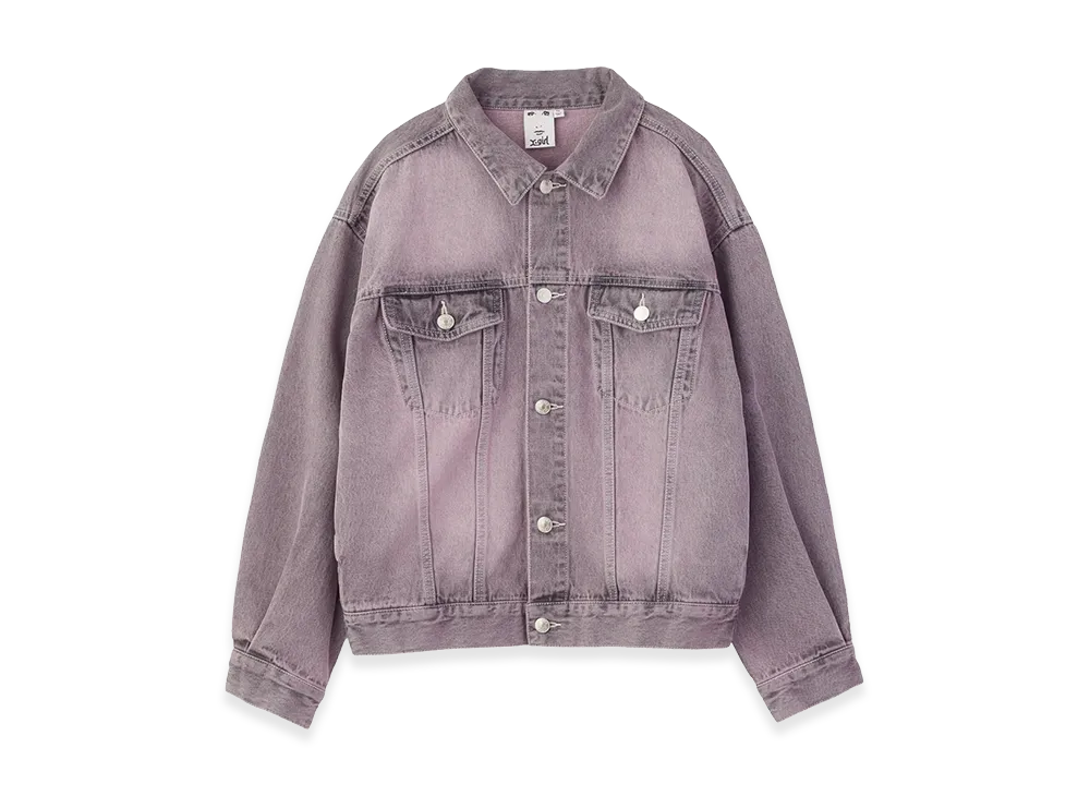 X-Girl Women's Logo Mark Stitched Denim Jacket "Pink"