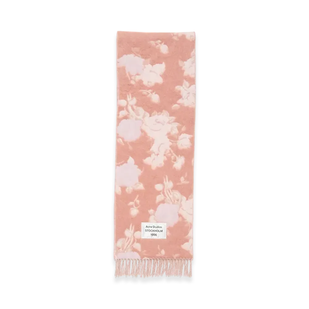 Acne Studios Fringed Wool Scarf "Pink"