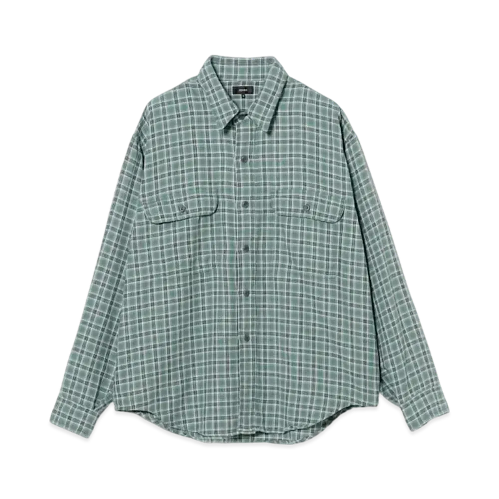 BEAMS Herringbone Check Work Shirt "Green"