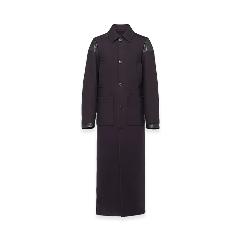 PRADA Wool Blend Maxi-Coat "Navy"