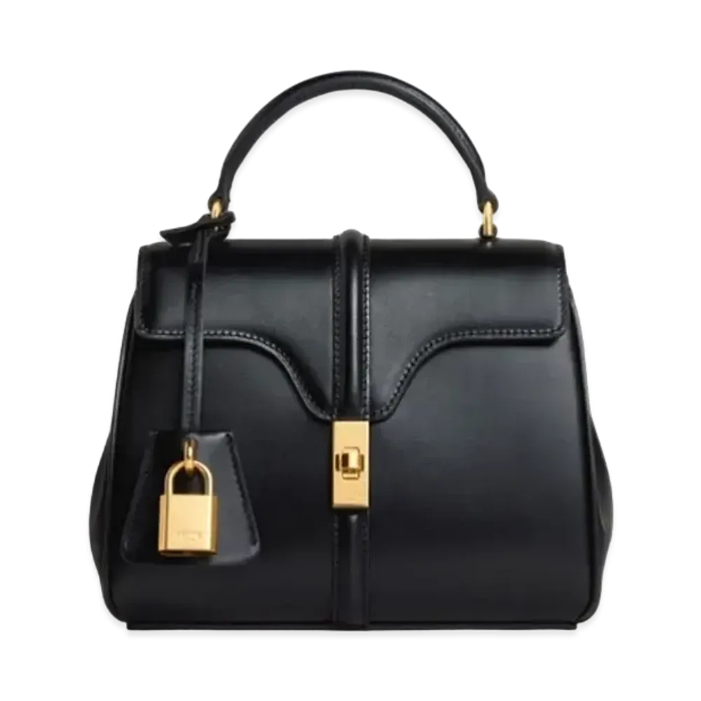CELINE MINI 16 in Satinated Calfskin "Black"