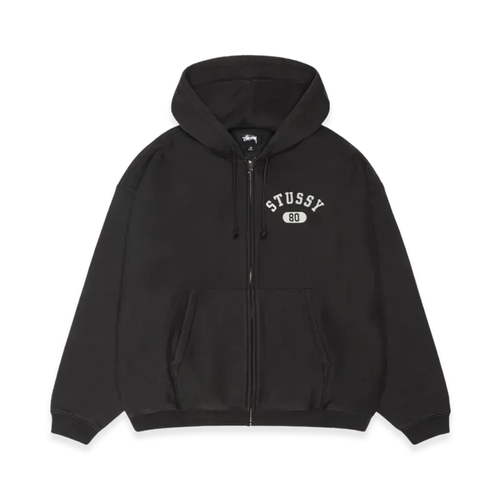 Stussy Varsity Zip Hoodie "Washed Black"