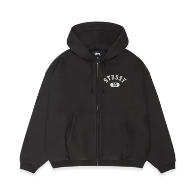 Stussy Varsity Zip Hoodie "Washed Black"
